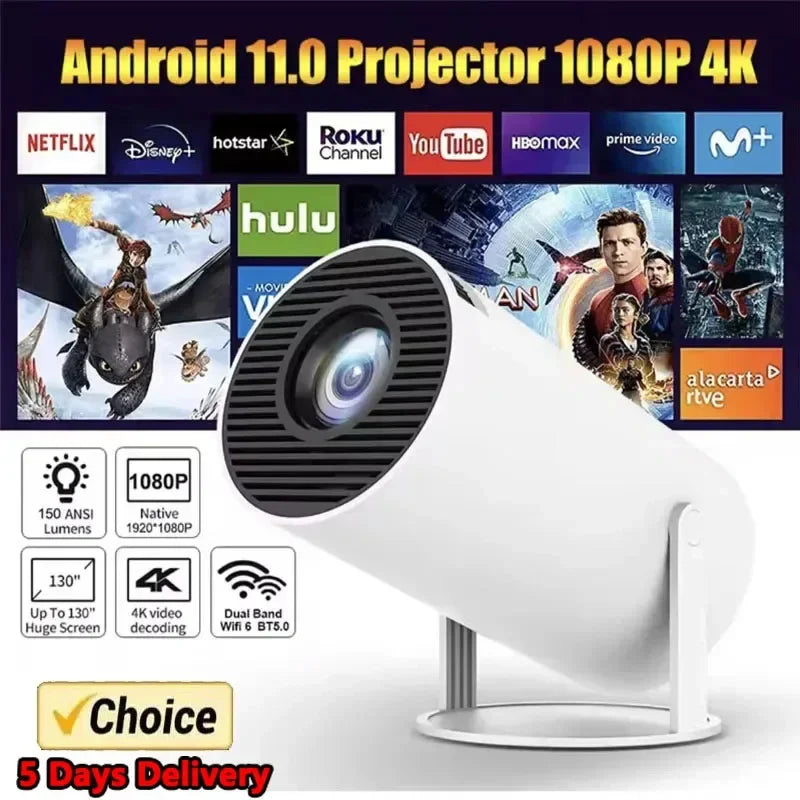 Magcubic HY300 Pro + Projector 4K 720P With 5W Speaker Android 11 8000 Lumens WiFi 6 BT5.4 Outdoor Video Home Theater Projector